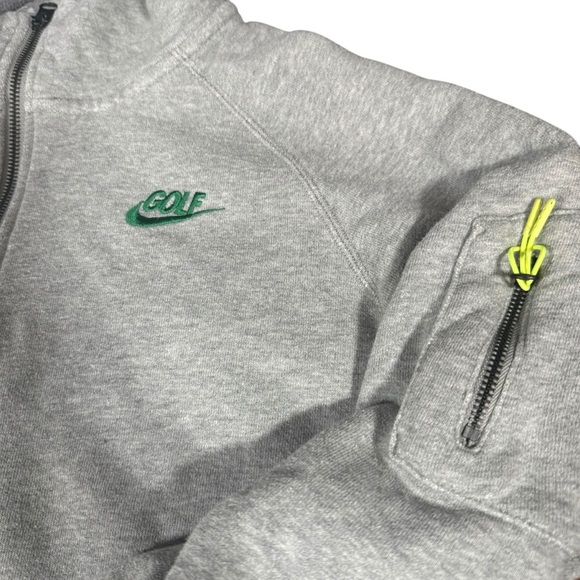 Vintage Nike Gray and Green Golf Full-Zip Hoodie with Green Logo - Picture 5 of 12